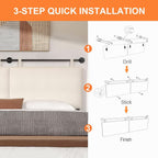 Linen Upholstered King Headboard Wall Mounted Bedroom Decor