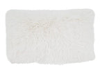 Fennco Styles Classic Faux Fur Decorative Throw Pillow Cover 18 x 18 Inch - Ivory Plush Cushion Case for Home, Couch, Living Room, Office and Holiday Décor