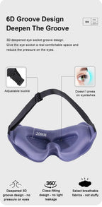 3D Sleeping Mask with Padded Light Blocking | Soft Ergonomic Eyeshade