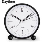 4" Super Silent Non Ticking Analog Alarm Clock with Night Light