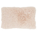 Fennco Styles Classic Faux Fur Decorative Throw Pillow Cover 18 x 18 Inch - Ivory Plush Cushion Case for Home, Couch, Living Room, Office and Holiday Décor