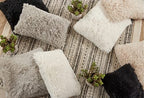 Fennco Styles Classic Faux Fur Decorative Throw Pillow Cover 18 x 18 Inch - Ivory Plush Cushion Case for Home, Couch, Living Room, Office and Holiday Décor