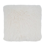 Fennco Styles Classic Faux Fur Decorative Throw Pillow Cover 18 x 18 Inch - Ivory Plush Cushion Case for Home, Couch, Living Room, Office and Holiday Décor