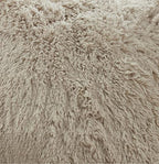 Fennco Styles Classic Faux Fur Decorative Throw Pillow Cover 18 x 18 Inch - Ivory Plush Cushion Case for Home, Couch, Living Room, Office and Holiday Décor