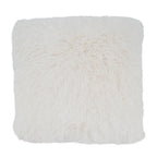 Fennco Styles Classic Faux Fur Decorative Throw Pillow Cover 18 x 18 Inch - Ivory Plush Cushion Case for Home, Couch, Living Room, Office and Holiday Décor