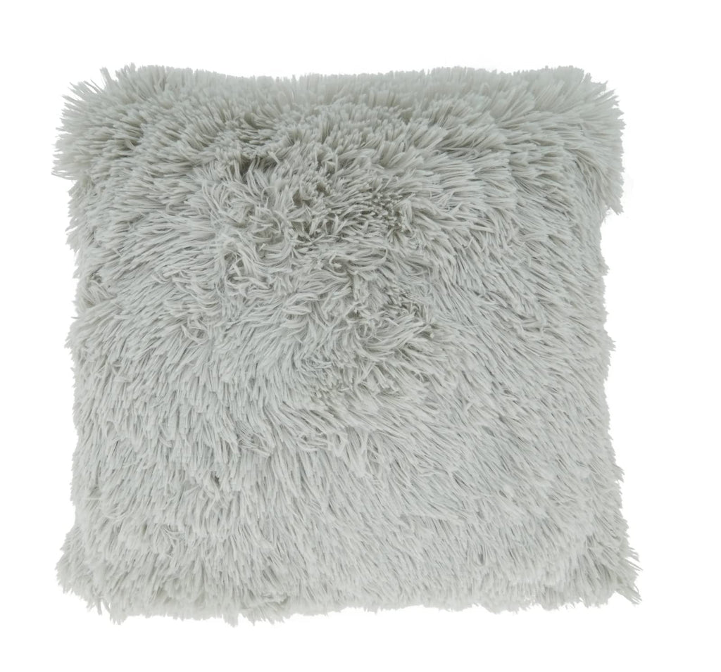 Fennco Styles Classic Faux Fur Decorative Throw Pillow Cover 18 x 18 Inch - Ivory Plush Cushion Case for Home, Couch, Living Room, Office and Holiday Décor