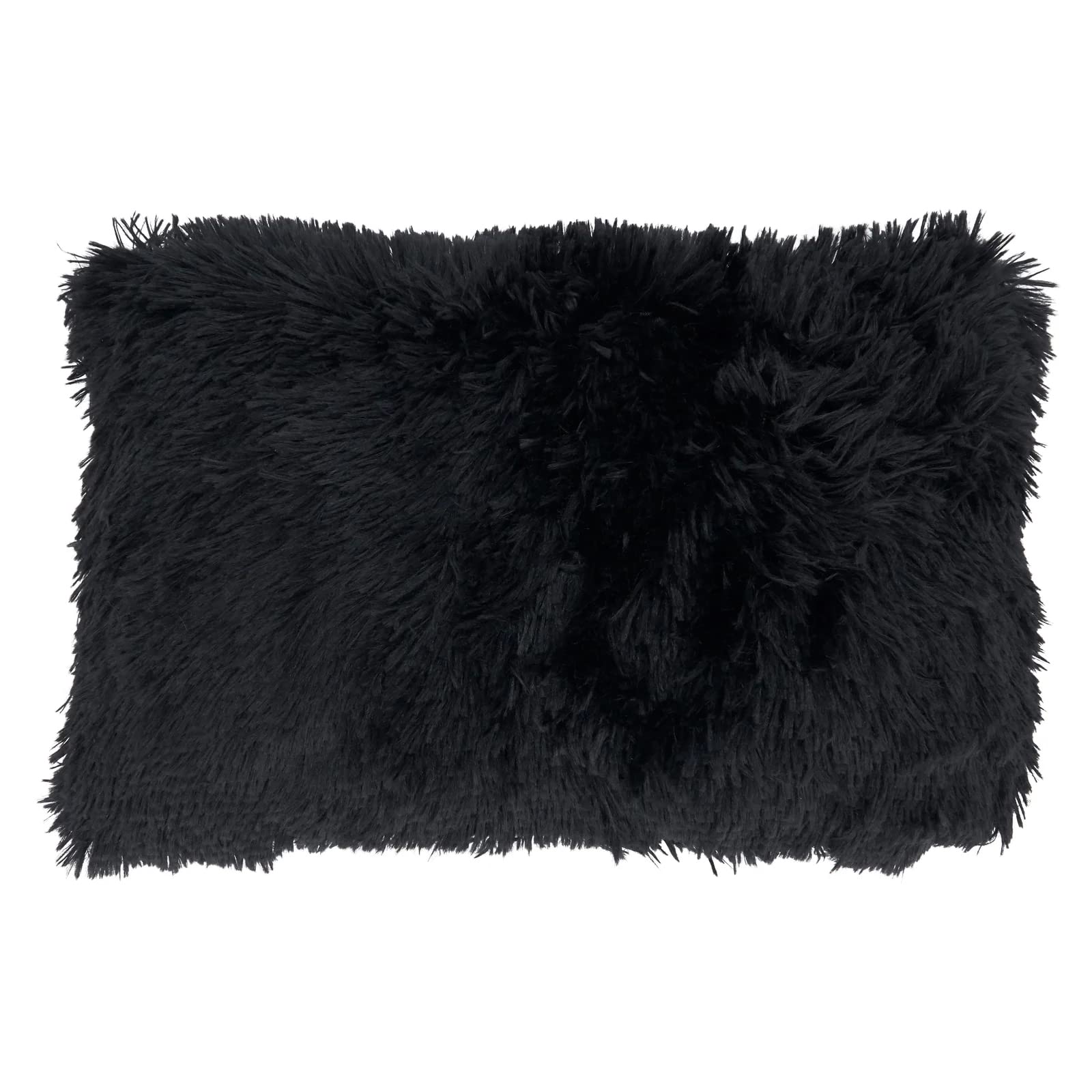 Fennco Styles Classic Faux Fur Decorative Throw Pillow Cover 18 x 18 Inch - Ivory Plush Cushion Case for Home, Couch, Living Room, Office and Holiday Décor
