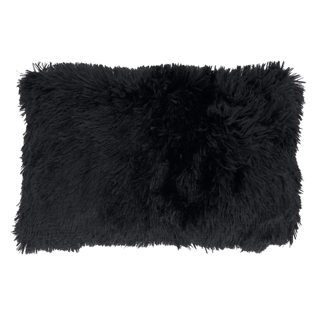 Fennco Styles Classic Faux Fur Decorative Throw Pillow Cover 18 x 18 Inch - Ivory Plush Cushion Case for Home, Couch, Living Room, Office and Holiday Décor