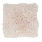 Fennco Styles Classic Faux Fur Decorative Throw Pillow Cover 18 x 18 Inch - Ivory Plush Cushion Case for Home, Couch, Living Room, Office and Holiday Décor