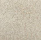Fennco Styles Classic Faux Fur Decorative Throw Pillow Cover 18 x 18 Inch - Ivory Plush Cushion Case for Home, Couch, Living Room, Office and Holiday Décor