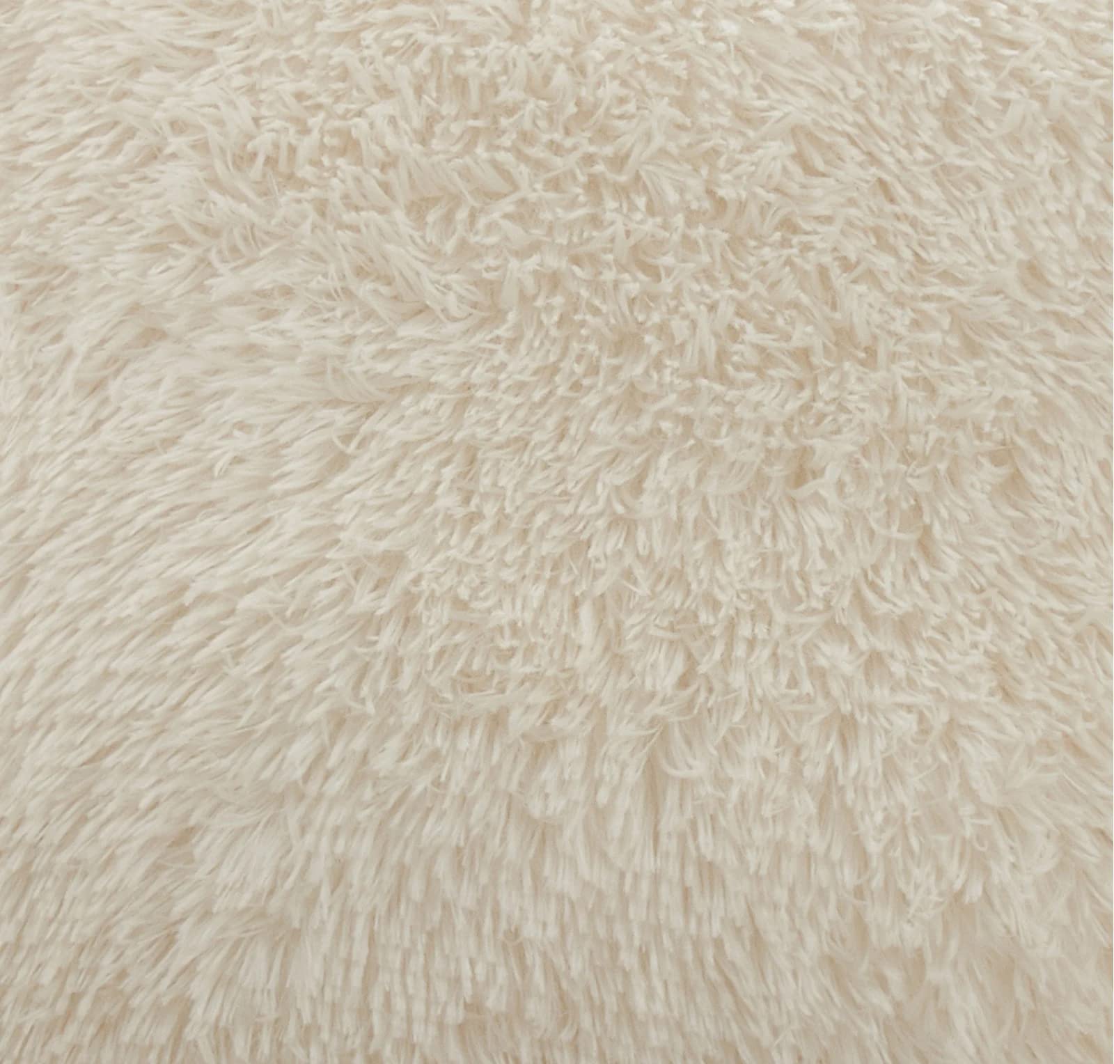 Fennco Styles Classic Faux Fur Decorative Throw Pillow Cover 18 x 18 Inch - Ivory Plush Cushion Case for Home, Couch, Living Room, Office and Holiday Décor