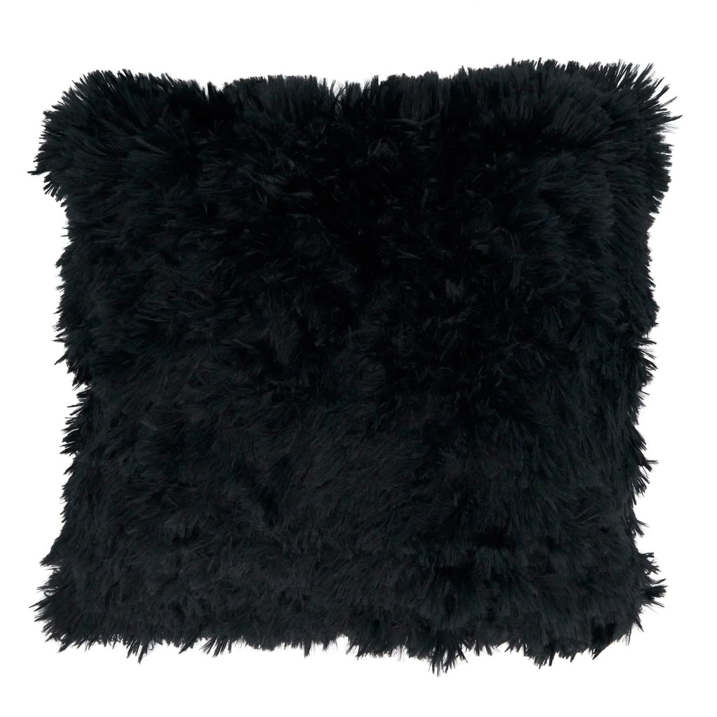 Fennco Styles Classic Faux Fur Decorative Throw Pillow Cover 18 x 18 Inch - Ivory Plush Cushion Case for Home, Couch, Living Room, Office and Holiday Décor