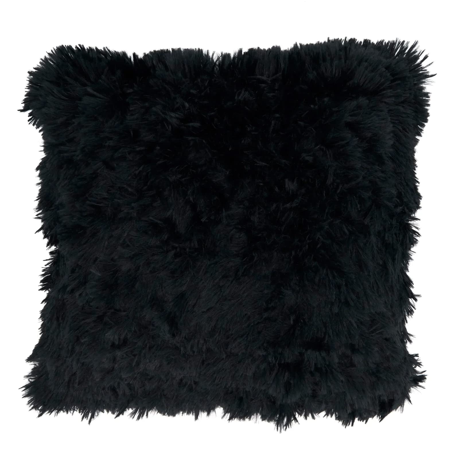 Fennco Styles Classic Faux Fur Decorative Throw Pillow Cover 18 x 18 Inch - Ivory Plush Cushion Case for Home, Couch, Living Room, Office and Holiday Décor