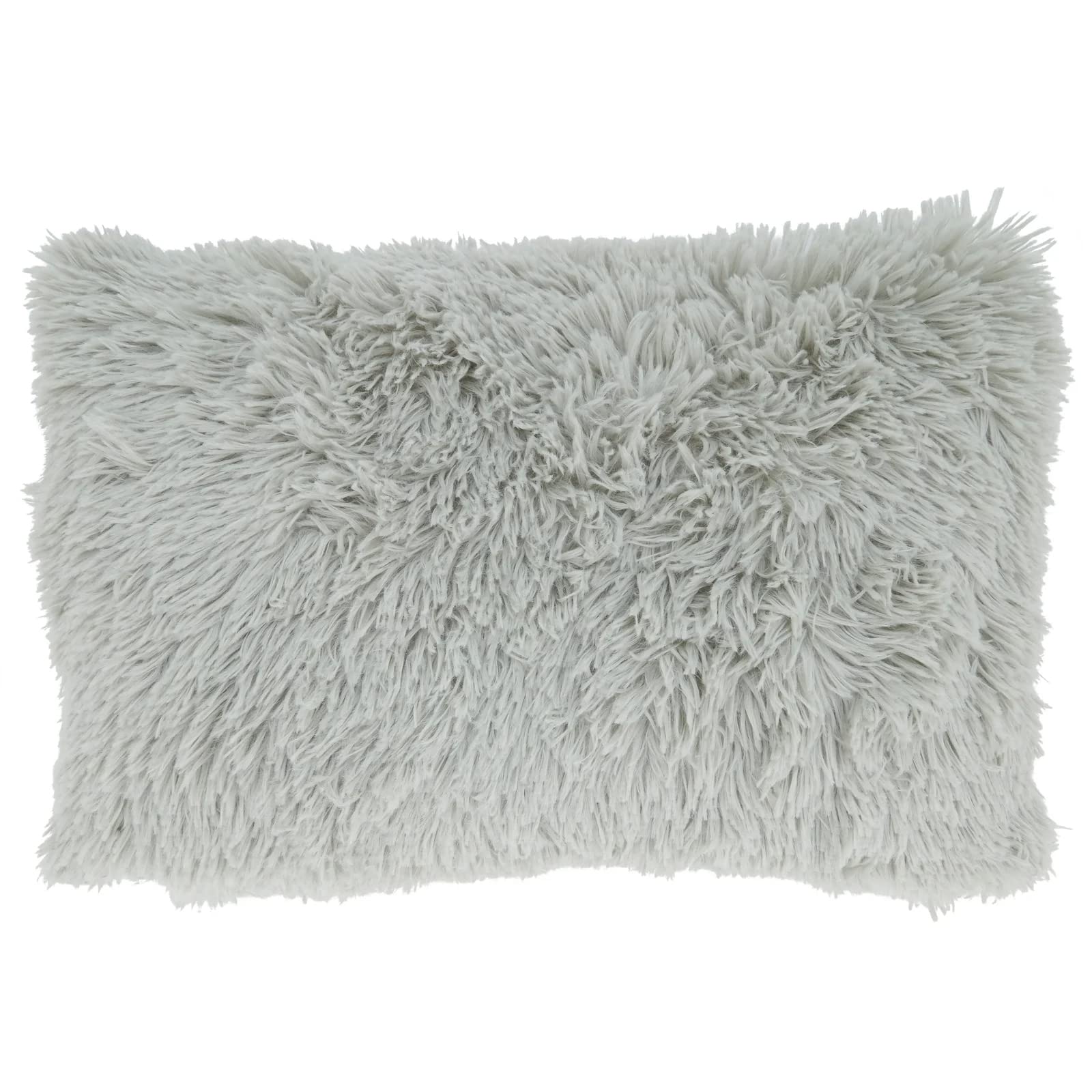 Fennco Styles Classic Faux Fur Decorative Throw Pillow Cover 18 x 18 Inch - Ivory Plush Cushion Case for Home, Couch, Living Room, Office and Holiday Décor
