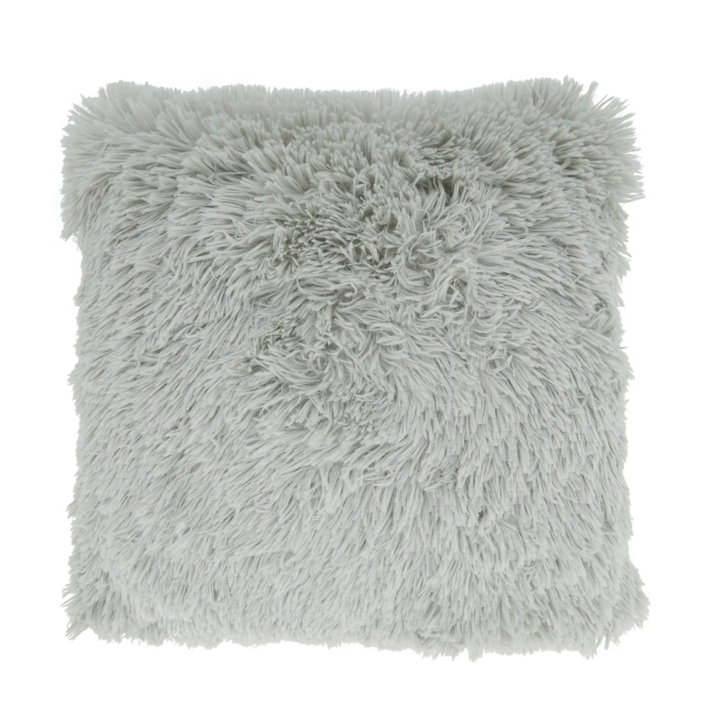 Fennco Styles Classic Faux Fur Decorative Throw Pillow Cover 18 x 18 Inch - Ivory Plush Cushion Case for Home, Couch, Living Room, Office and Holiday Décor