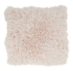 Fennco Styles Classic Faux Fur Decorative Throw Pillow Cover 18 x 18 Inch - Ivory Plush Cushion Case for Home, Couch, Living Room, Office and Holiday Décor