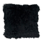 Fennco Styles Classic Faux Fur Decorative Throw Pillow Cover 18 x 18 Inch - Ivory Plush Cushion Case for Home, Couch, Living Room, Office and Holiday Décor