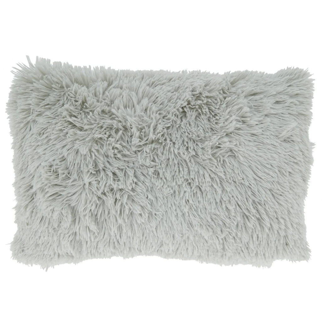 Fennco Styles Classic Faux Fur Decorative Throw Pillow Cover 18 x 18 Inch - Ivory Plush Cushion Case for Home, Couch, Living Room, Office and Holiday Décor