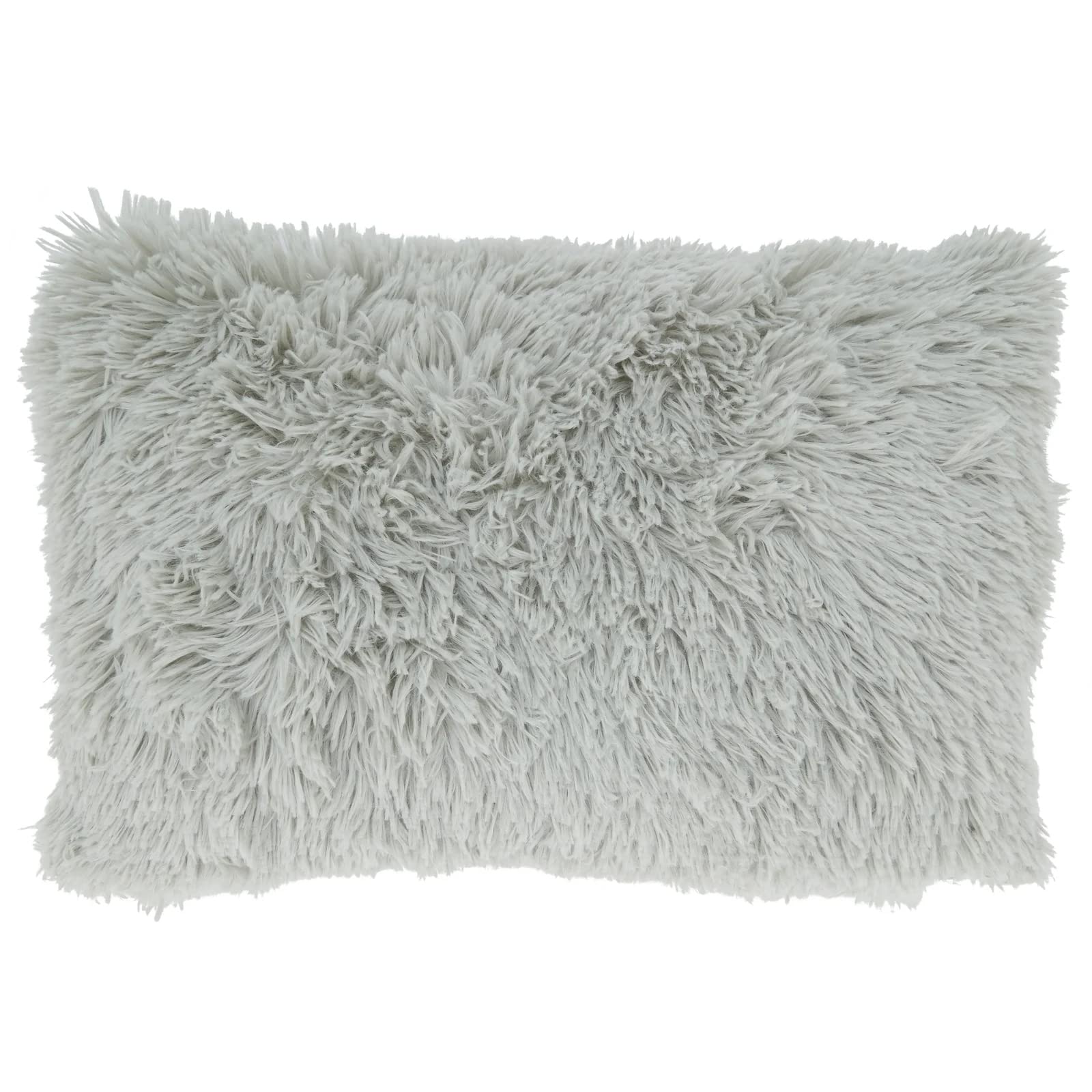 Fennco Styles Classic Faux Fur Decorative Throw Pillow Cover 18 x 18 Inch - Ivory Plush Cushion Case for Home, Couch, Living Room, Office and Holiday Décor