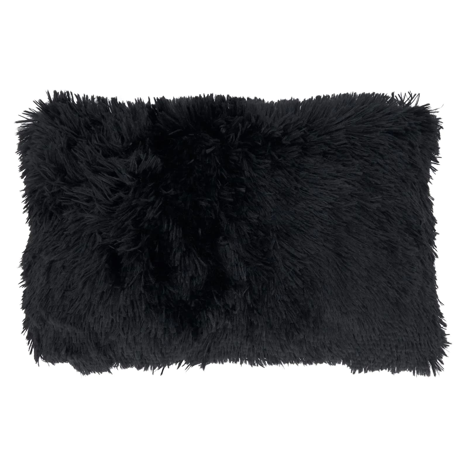 Fennco Styles Classic Faux Fur Decorative Throw Pillow Cover 18 x 18 Inch - Ivory Plush Cushion Case for Home, Couch, Living Room, Office and Holiday Décor