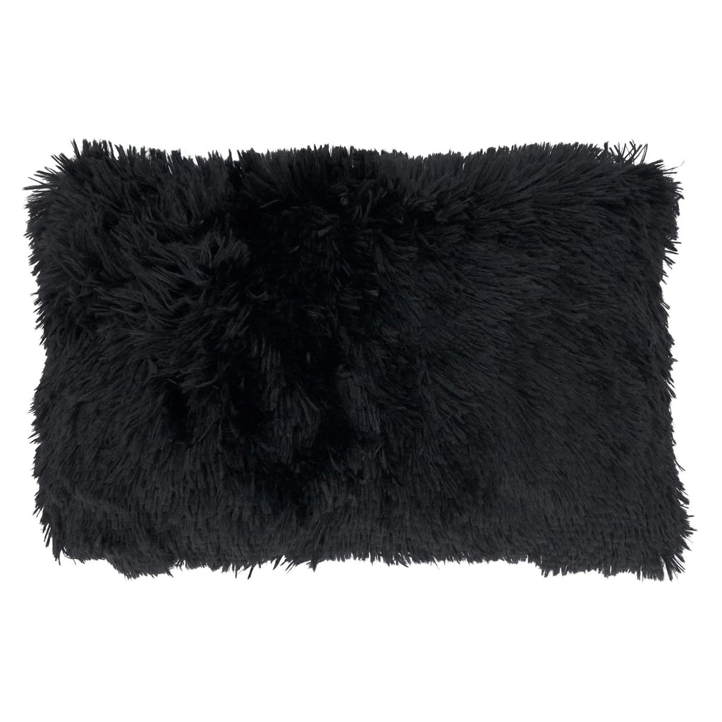 Fennco Styles Classic Faux Fur Decorative Throw Pillow Cover 18 x 18 Inch - Ivory Plush Cushion Case for Home, Couch, Living Room, Office and Holiday Décor