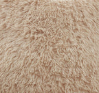 Fennco Styles Classic Faux Fur Decorative Throw Pillow Cover 18 x 18 Inch - Ivory Plush Cushion Case for Home, Couch, Living Room, Office and Holiday Décor