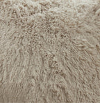 Fennco Styles Classic Faux Fur Decorative Throw Pillow Cover 18 x 18 Inch - Ivory Plush Cushion Case for Home, Couch, Living Room, Office and Holiday Décor