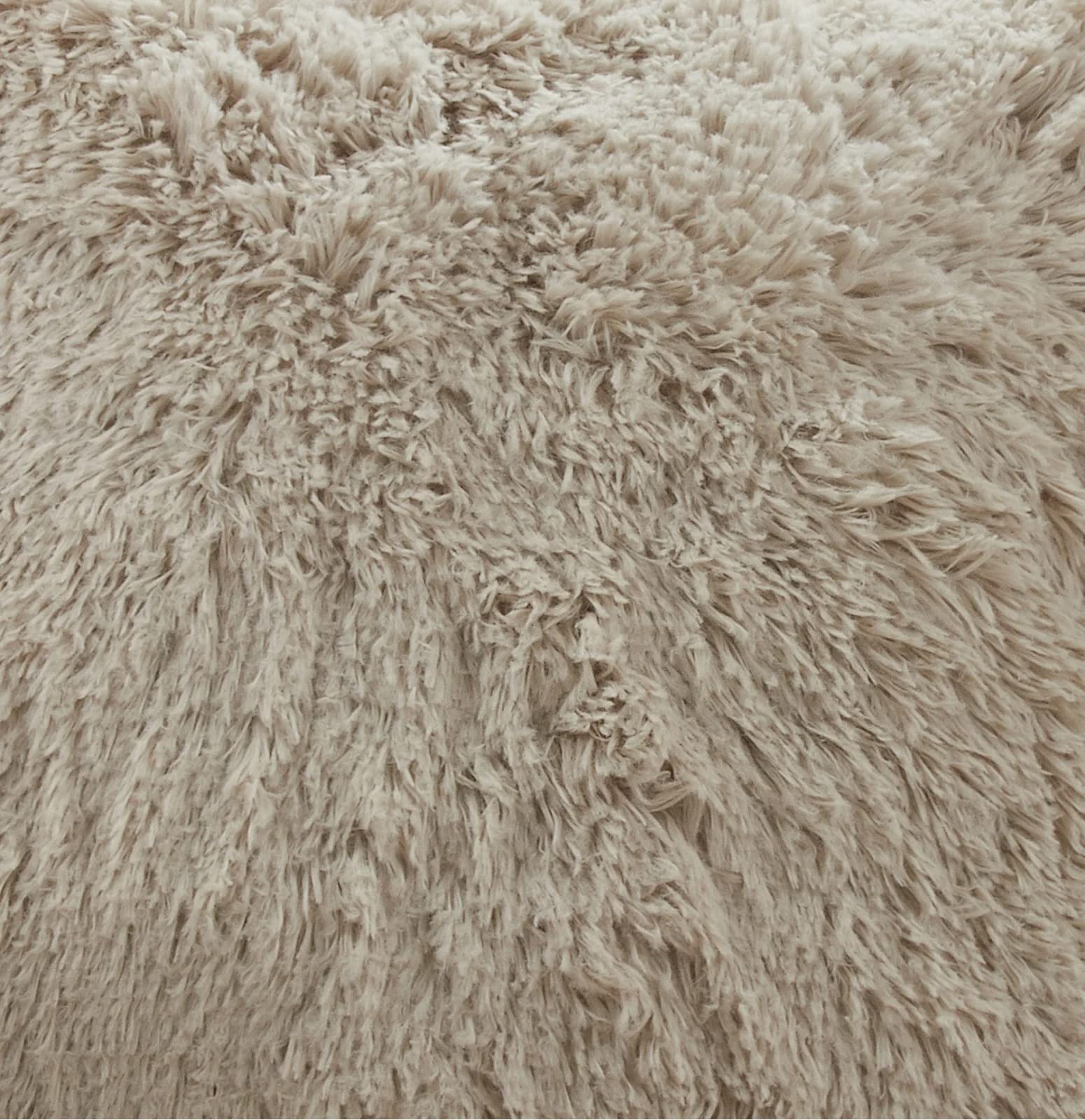 Fennco Styles Classic Faux Fur Decorative Throw Pillow Cover 18 x 18 Inch - Ivory Plush Cushion Case for Home, Couch, Living Room, Office and Holiday Décor