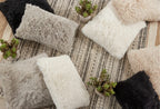 Fennco Styles Classic Faux Fur Decorative Throw Pillow Cover 18 x 18 Inch - Ivory Plush Cushion Case for Home, Couch, Living Room, Office and Holiday Décor