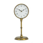 6.5x5.9x15.2' Vintage Inspired Gold Iron Table Clock