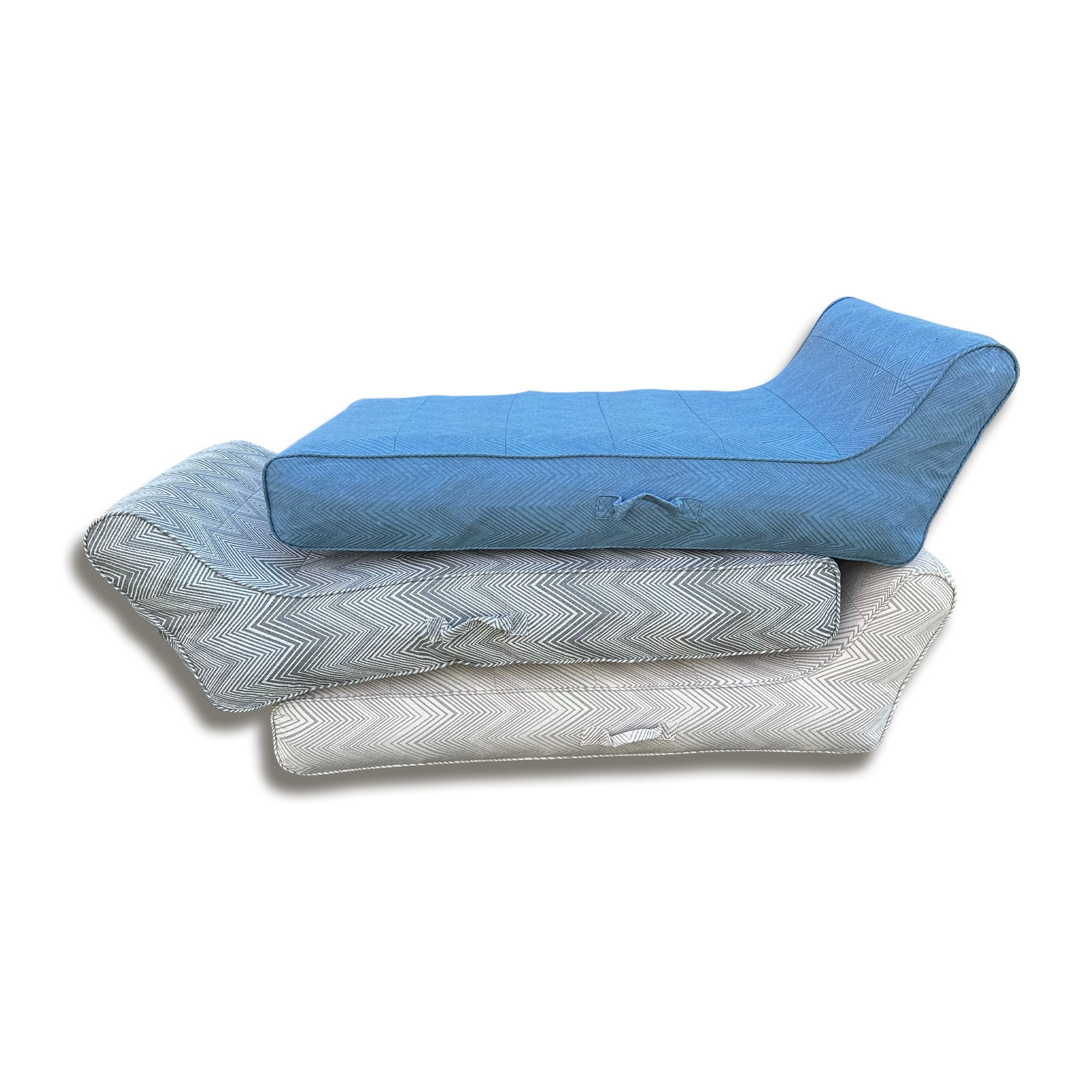 Luxe Linen-Like Inflatable Pool Lounge-Marine Zag