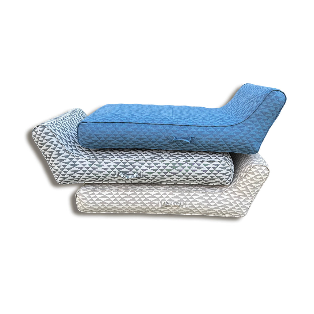 Luxe Linen-Like Inflatable Pool Lounge-Oyster Abstract