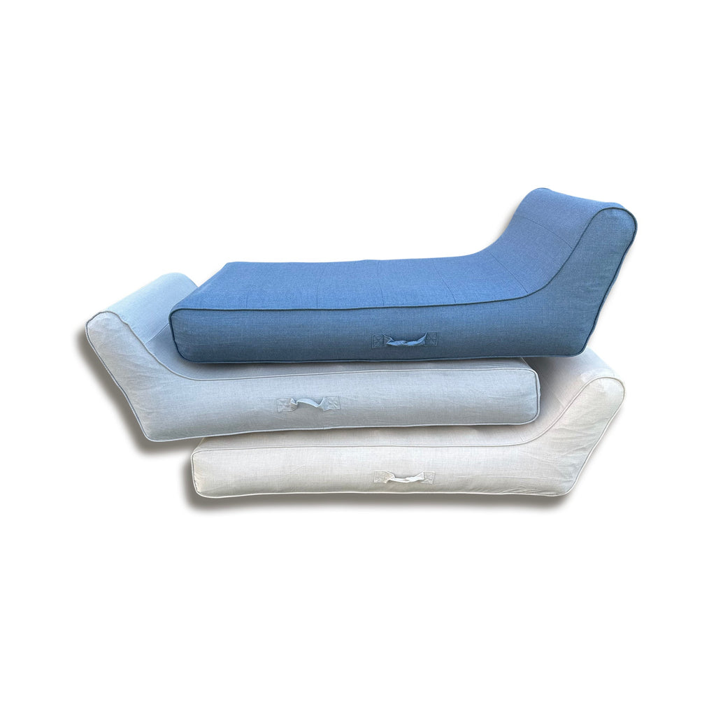 Luxe Linen-Like Inflatable Pool Lounge-Marine Linen