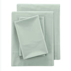 Clean Design Home 100 Cotton Sheet Set in solid color on bed
