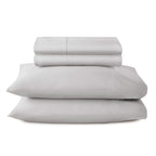 500 TC sateen bed sheets in ash on made bed