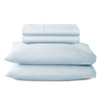 500 TC sateen bed sheets in ash on made bed