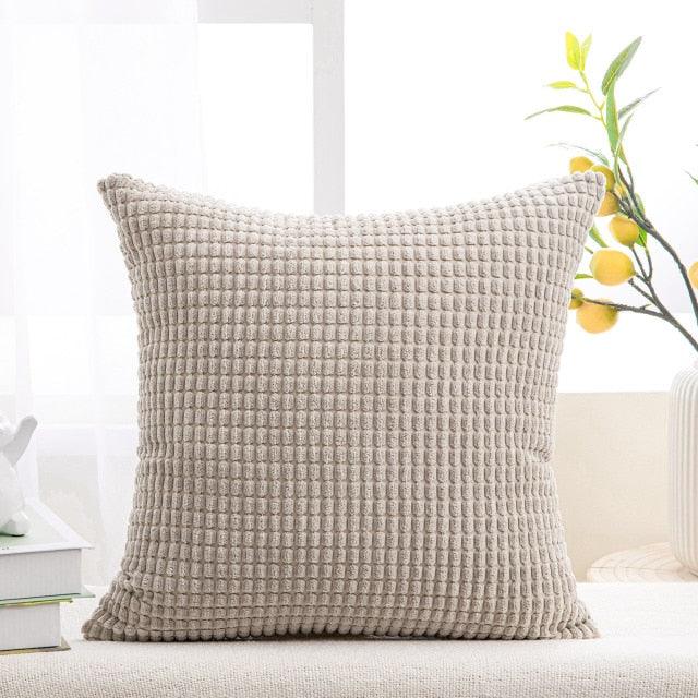 Cushion Cover Solid Colorful Throw Pillow Cases Velvet Gray Couch Pillow Covers Decorative Pillows for Couch Chair Bed Square Home Gray Decoration Cushions For Living Room Bedroom