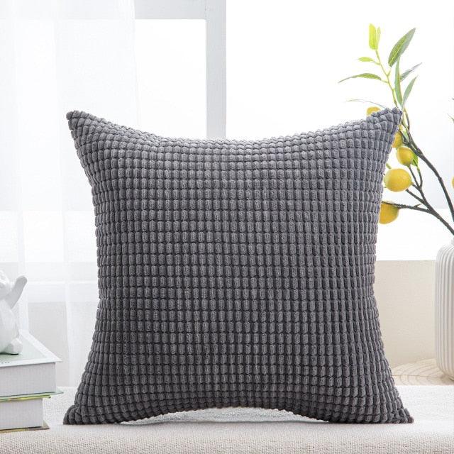Cushion Cover Solid Colorful Throw Pillow Cases Velvet Gray Couch Pillow Covers Decorative Pillows for Couch Chair Bed Square Home Gray Decoration Cushions For Living Room Bedroom