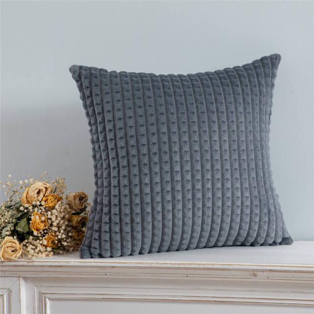 Cushion Cover Solid Colorful Throw Pillow Cases Velvet Gray Couch Pillow Covers Decorative Pillows for Couch Chair Bed Square Home Gray Decoration Cushions For Living Room Bedroom