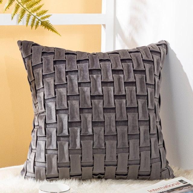 Cushion Cover Solid Colorful Throw Pillow Cases Velvet Gray Couch Pillow Covers Decorative Pillows for Couch Chair Bed Square Home Gray Decoration Cushions For Living Room Bedroom