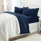Solid Plush Sheet - Velvet Luxe Collection full set displayed