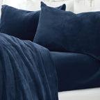 Solid Plush Sheet - Velvet Luxe Collection full set displayed