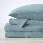 Solid Plush Sheet - Velvet Luxe Collection shown in neutral bedroom decor