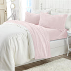 Solid Plush Sheet - Velvet Luxe Collection full set displayed