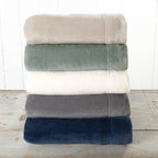 Solid Plush Sheet - Velvet Luxe Collection shown in neutral bedroom decor