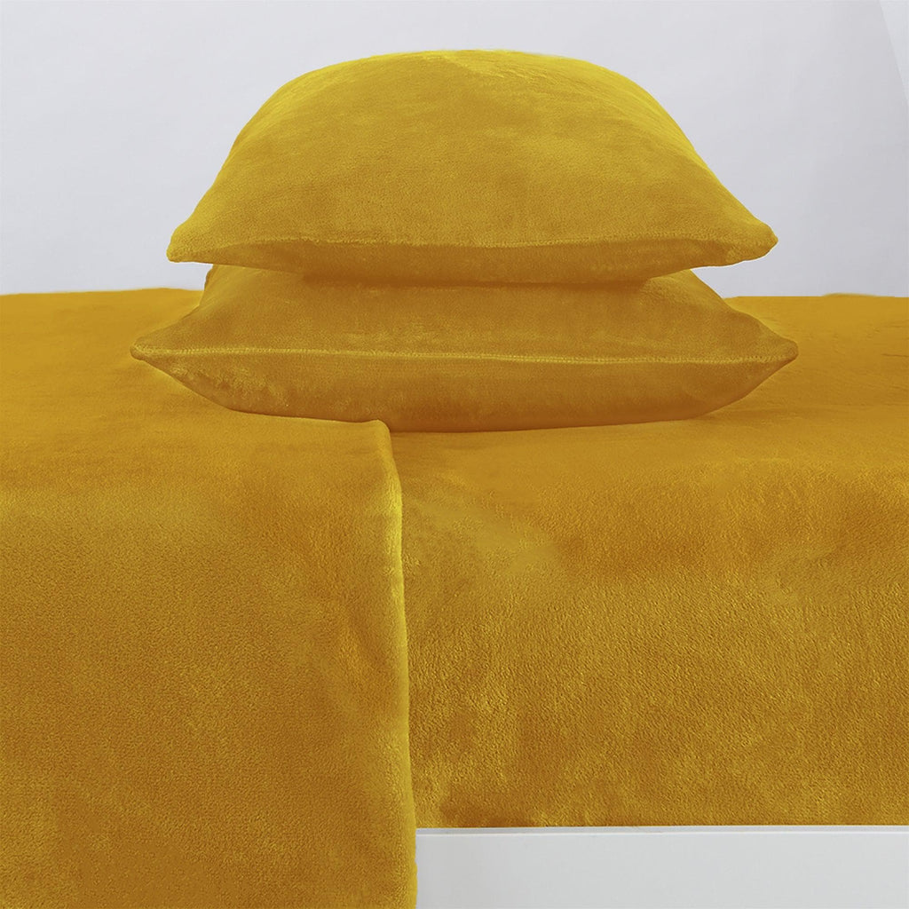 Solid Plush Sheet - Velvet Luxe Collection full set displayed