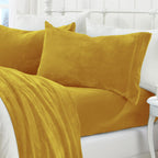 Solid Plush Sheet - Velvet Luxe Collection full set displayed