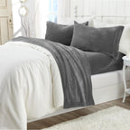 Solid Plush Sheet - Velvet Luxe Collection full set displayed