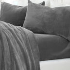 Solid Plush Sheet - Velvet Luxe Collection full set displayed