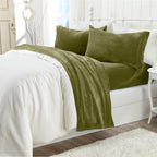 Solid Plush Sheet - Velvet Luxe Collection packaging with label